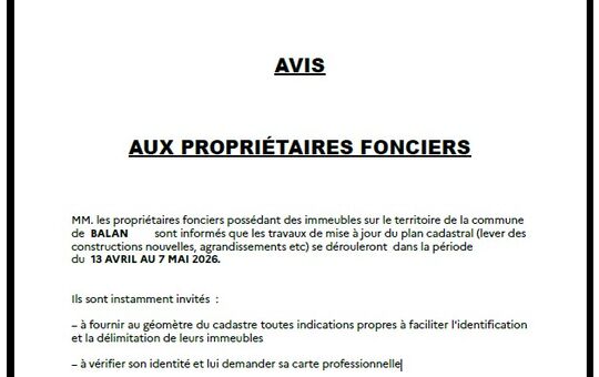 Mise à jour du Plan Cadastral